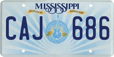 MS license plate CAJ686