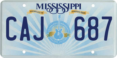 MS license plate CAJ687