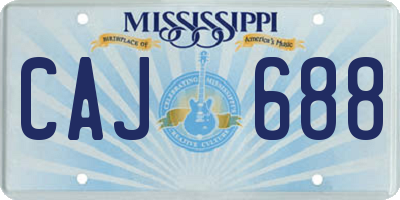 MS license plate CAJ688