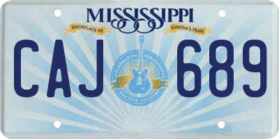 MS license plate CAJ689