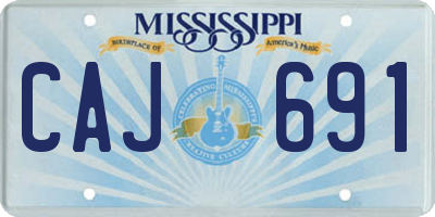 MS license plate CAJ691
