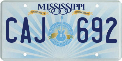 MS license plate CAJ692