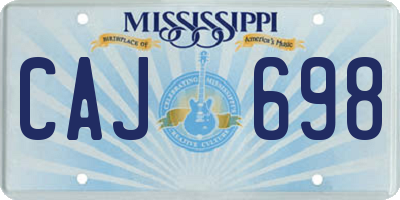 MS license plate CAJ698