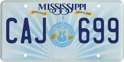 MS license plate CAJ699