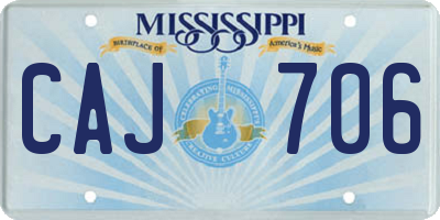 MS license plate CAJ706