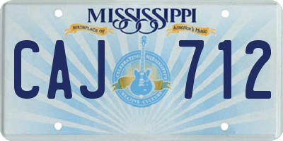 MS license plate CAJ712
