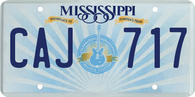 MS license plate CAJ717