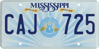 MS license plate CAJ725