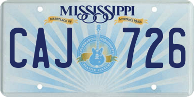 MS license plate CAJ726