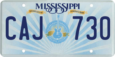 MS license plate CAJ730