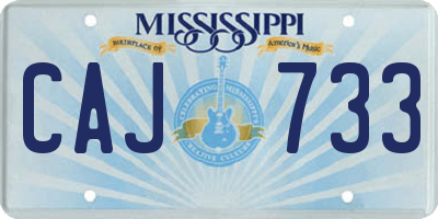 MS license plate CAJ733