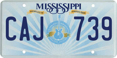 MS license plate CAJ739