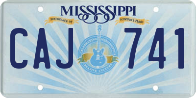MS license plate CAJ741
