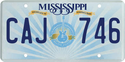 MS license plate CAJ746