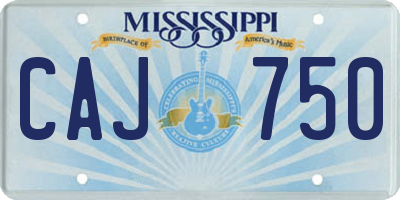 MS license plate CAJ750