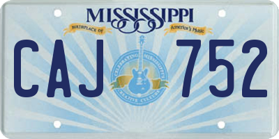 MS license plate CAJ752