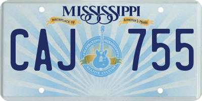 MS license plate CAJ755