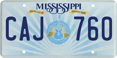 MS license plate CAJ760