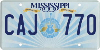 MS license plate CAJ770