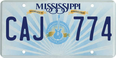 MS license plate CAJ774