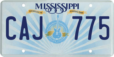MS license plate CAJ775