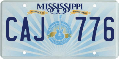MS license plate CAJ776