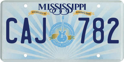 MS license plate CAJ782