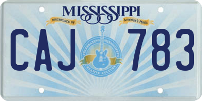 MS license plate CAJ783