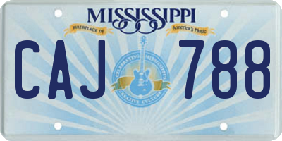 MS license plate CAJ788