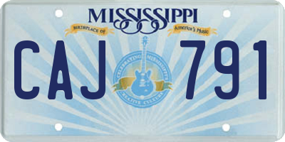 MS license plate CAJ791