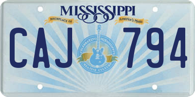 MS license plate CAJ794