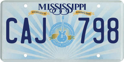 MS license plate CAJ798