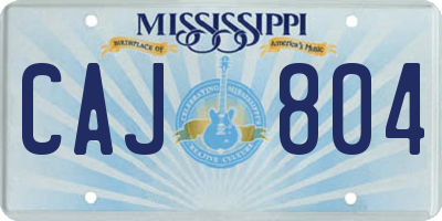 MS license plate CAJ804