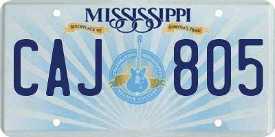 MS license plate CAJ805