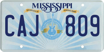 MS license plate CAJ809