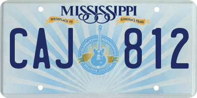 MS license plate CAJ812