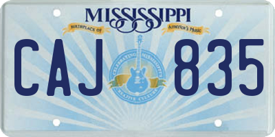 MS license plate CAJ835