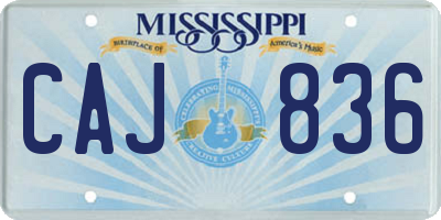 MS license plate CAJ836