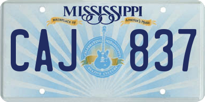 MS license plate CAJ837