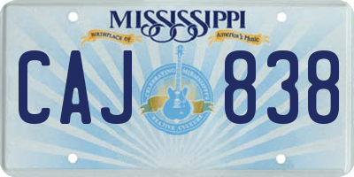 MS license plate CAJ838