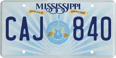 MS license plate CAJ840