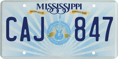 MS license plate CAJ847