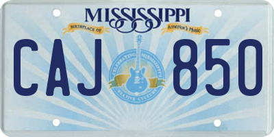 MS license plate CAJ850