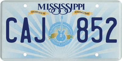 MS license plate CAJ852