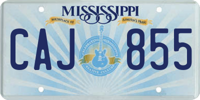 MS license plate CAJ855