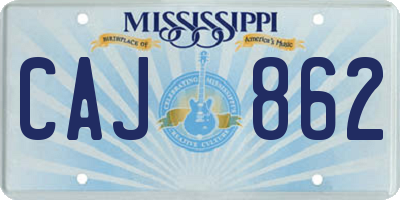 MS license plate CAJ862