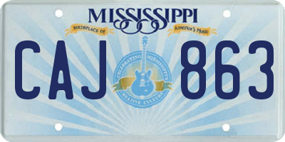 MS license plate CAJ863