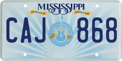 MS license plate CAJ868