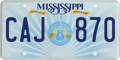 MS license plate CAJ870