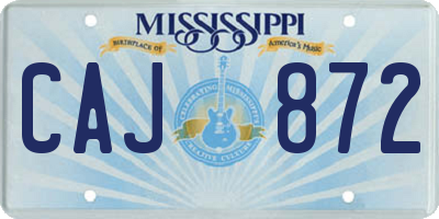MS license plate CAJ872